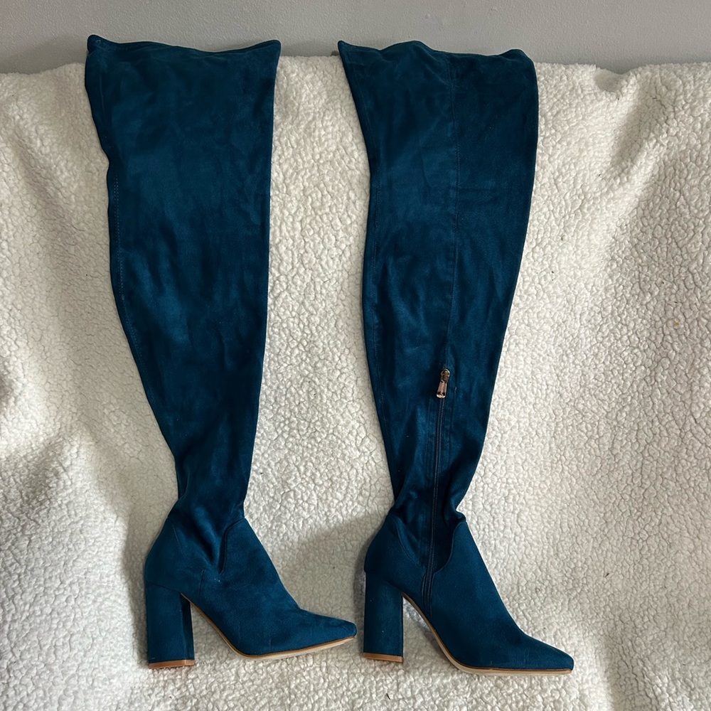 Women's Teal Over-the-Knee Boots